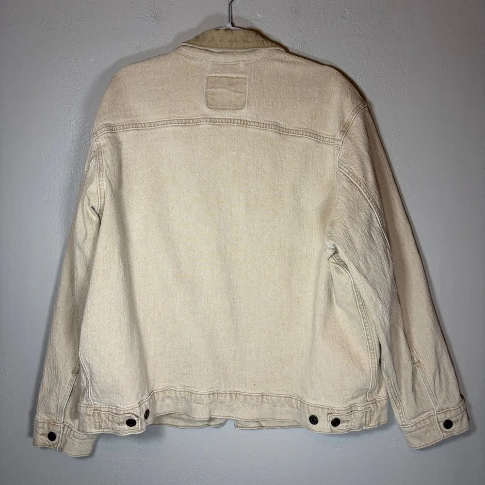 Levis Mens Tan Denim Trucker Jacket‎ Corduroy Collar Sand A0730-0002 XL - Picture 2 of 11
